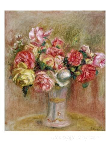 Roses in a Sevres Vase by Pierre Auguste Renoir paintings reproduction